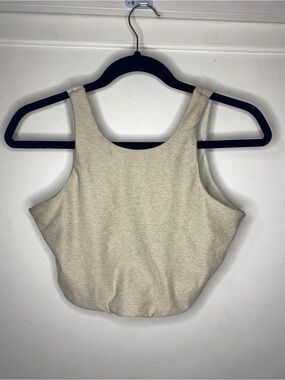 Outdoor Voices Cream Scoop-Neck Crop Tank